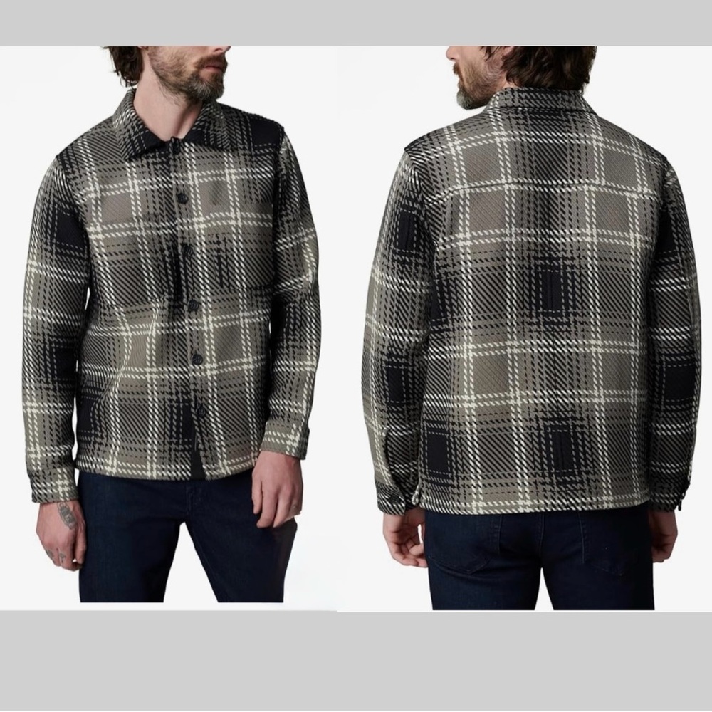 Joeโs Mens Leon Button Down LongSleeve Overshirt Shadow Plaid Size S NWT A3โ